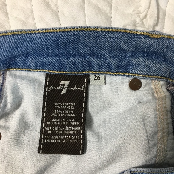 7 FAM Light Wash Flare Jeans Size 26 Kaylie - Picture 6 of 7